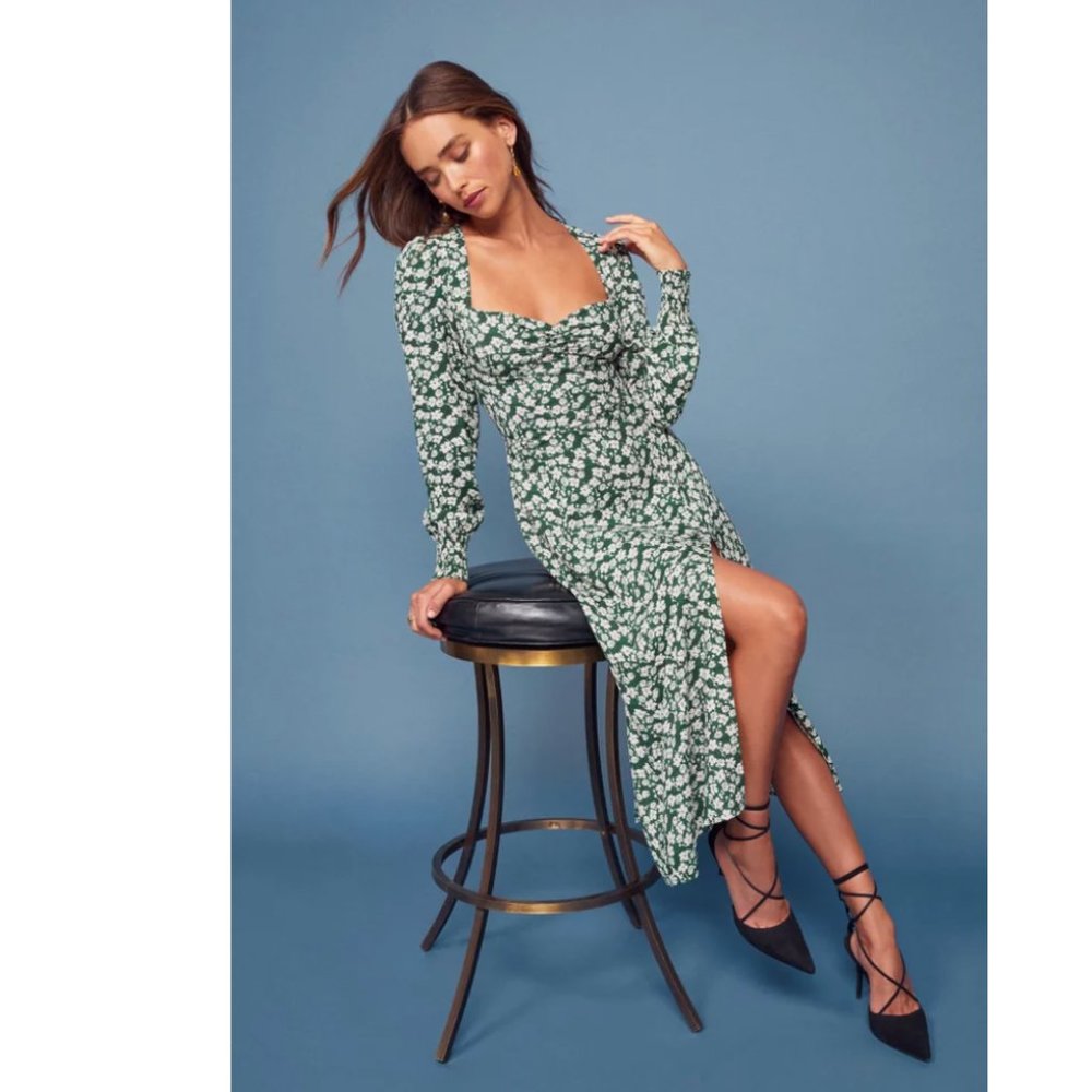 Green Floral Reformation Dress